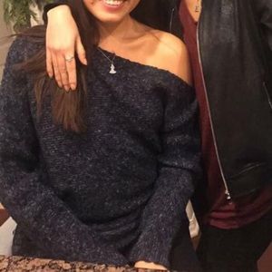 Blue off the shoulder sweater